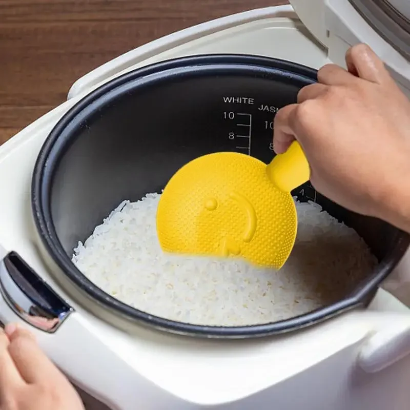 

Household Semi-circular Rice Spoon Paddle Plastic Non Stick Rice Cooking Spatularice Spoon With Long Handle Plastic For Kitchen