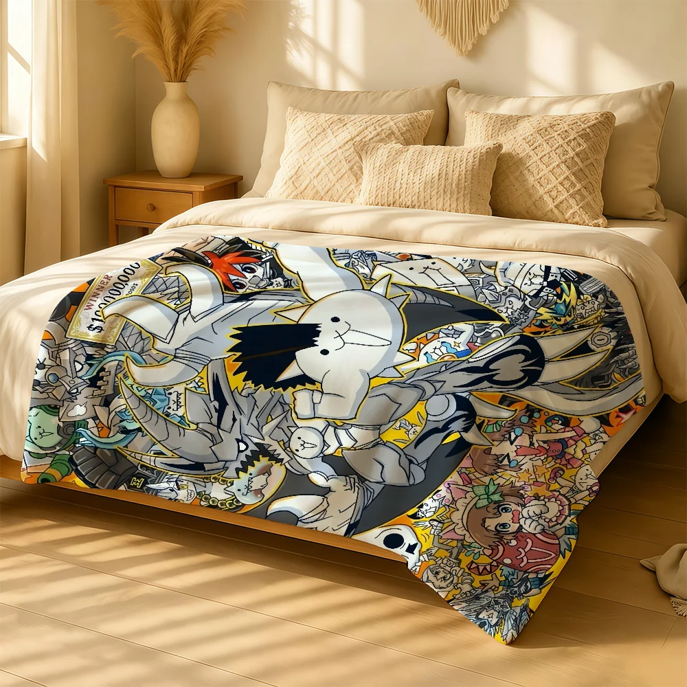 Game The Battle Cats Blanket For Plush Throw Soft Warm Knee For Bedroom Living Room Bed Sofa Camping Picnic Office Gift