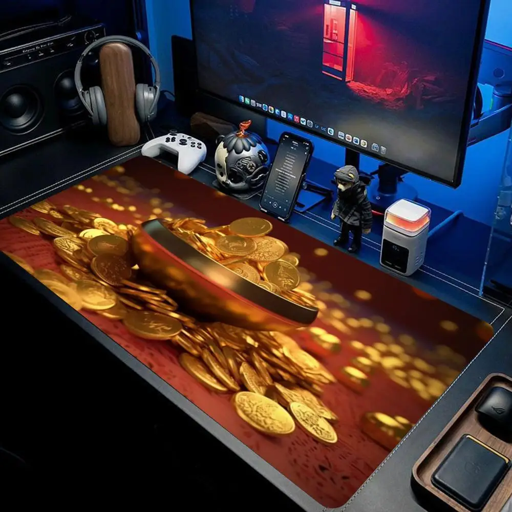 

Gold ingot Mouse Pad large keyboard mouse desk pad non-slip rubber gaming mouse pad laptop mouse carpet