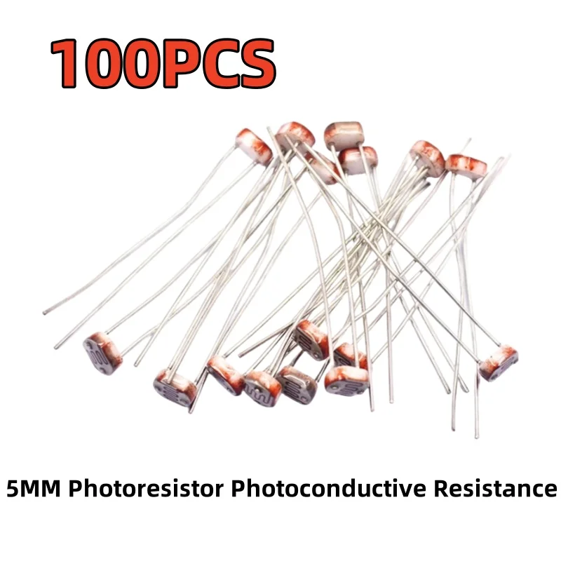 100PCS 5MM Photoresistor Photoconductive Resistance GL5528 5506 5516 5528 5537 5539 5549 Light Dependent Resistor LDR