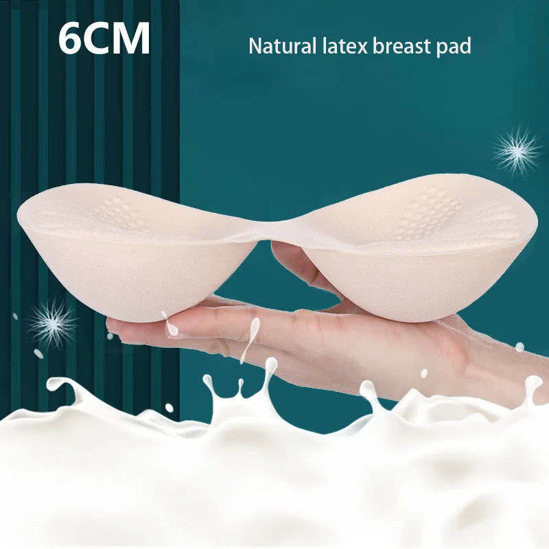 6cm/4/3cm Latex Breast Pad Special Enlarged Inner Pad For Small Chest Thickened Extra Thick Bra Sports Bra Underwear Pad Insert