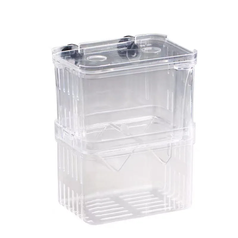 Double-Deck Clear Fish Breeding Isolation Box Aquarium Breeder Fish Tank Hatching Incubator Fish House Home