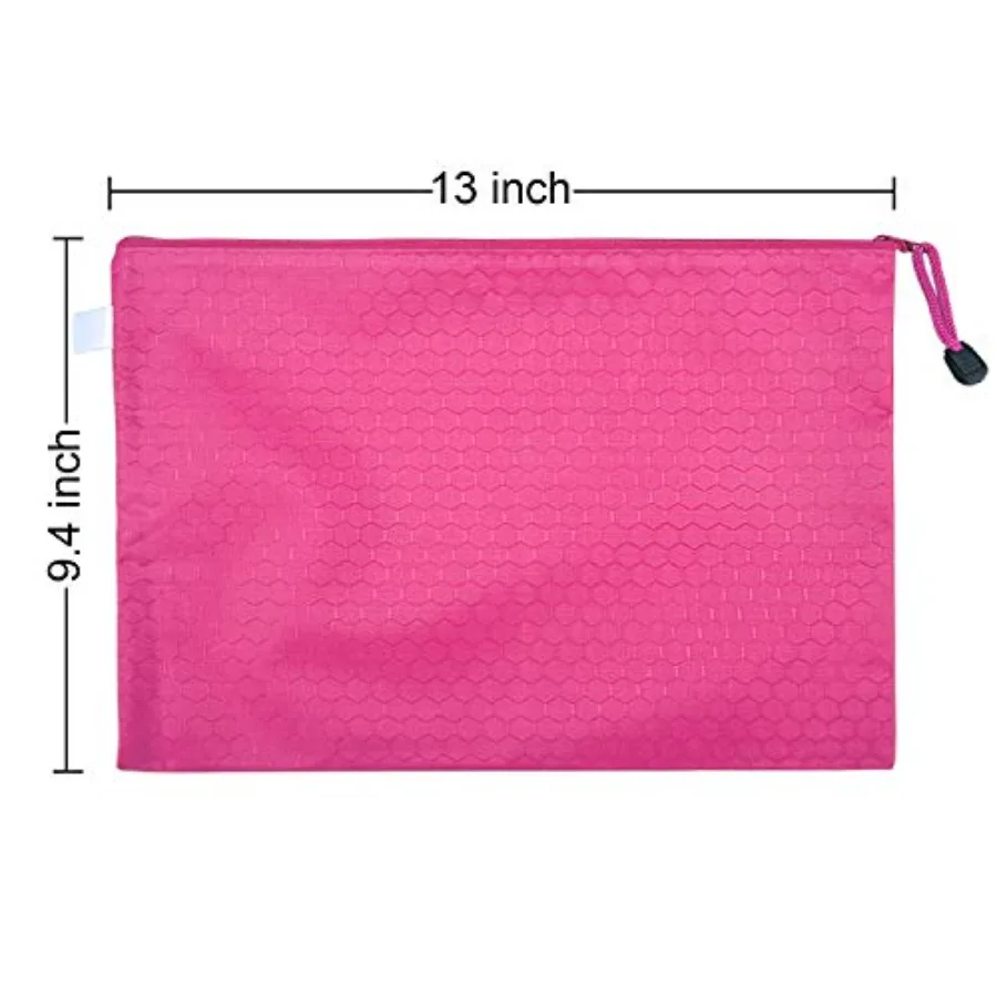 أكياس ملفات بسحاب مقاس A4، 8 ألوان، حقيبة تنظيم مجلد حفظ المستندات بسحاب، 13 × 9.4 Ihes