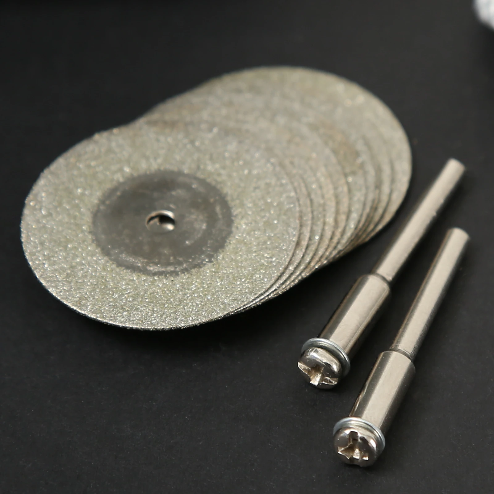 10pcs/set 30mm Diamond Cutting Discs +2 Arbor Shaft Abrasive Cut Metal CutOff Blade Drill Bit Dremel Accessories Rotary Tool