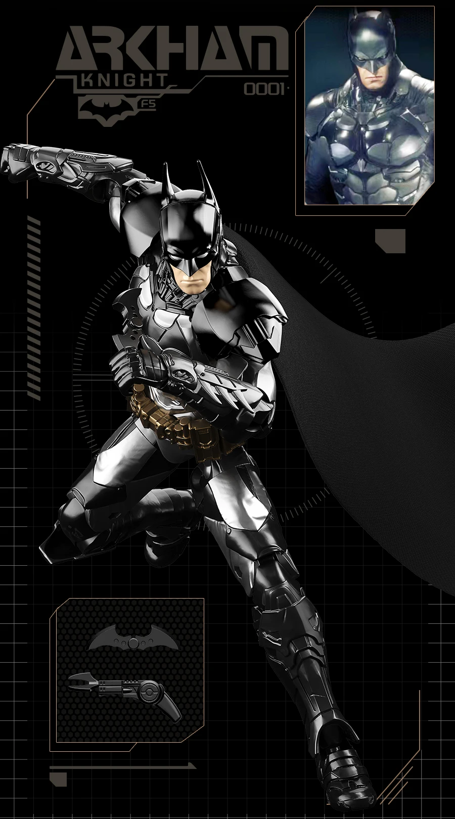 Figura De Batman Arkham Knight Hecha A Mano En PVC – Modelo Coleccionable De 28 Cm, Ideal Para Decoración De Escritorio Y Regalos Para Fans
