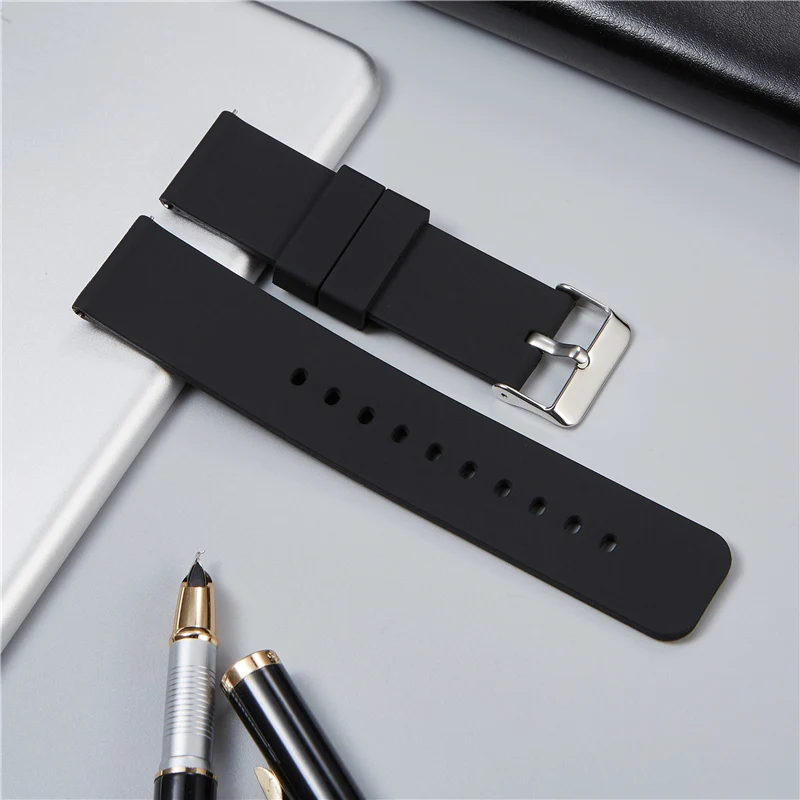 Quick Release Silicone Watchband 12mm 14mm 16mm 18mm 20mm 22mm 24mm Rubber Watch Band Strap Waterproof Sports Watch Belt