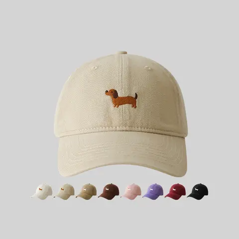 Dachshund Embroidery Baseball Hat Sunscreen Fashion Outdoor Hat Suitable for Men and Women for Daily Leisure Matching