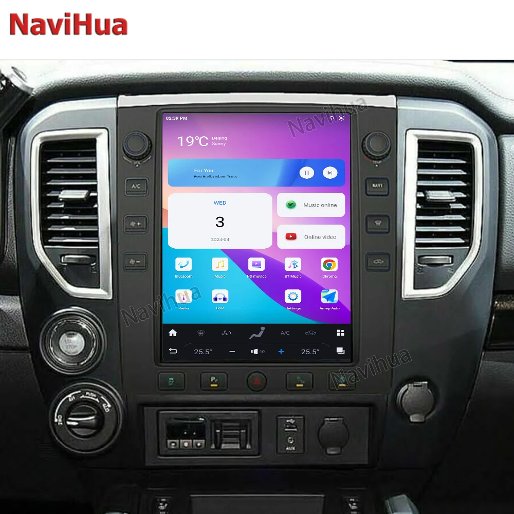 

New Arrival 12.1'' Tesla Touch Screen Car DVD Player Android 13 Multimedia Radio GPS Navigation for Nissan Titan 2016-2019