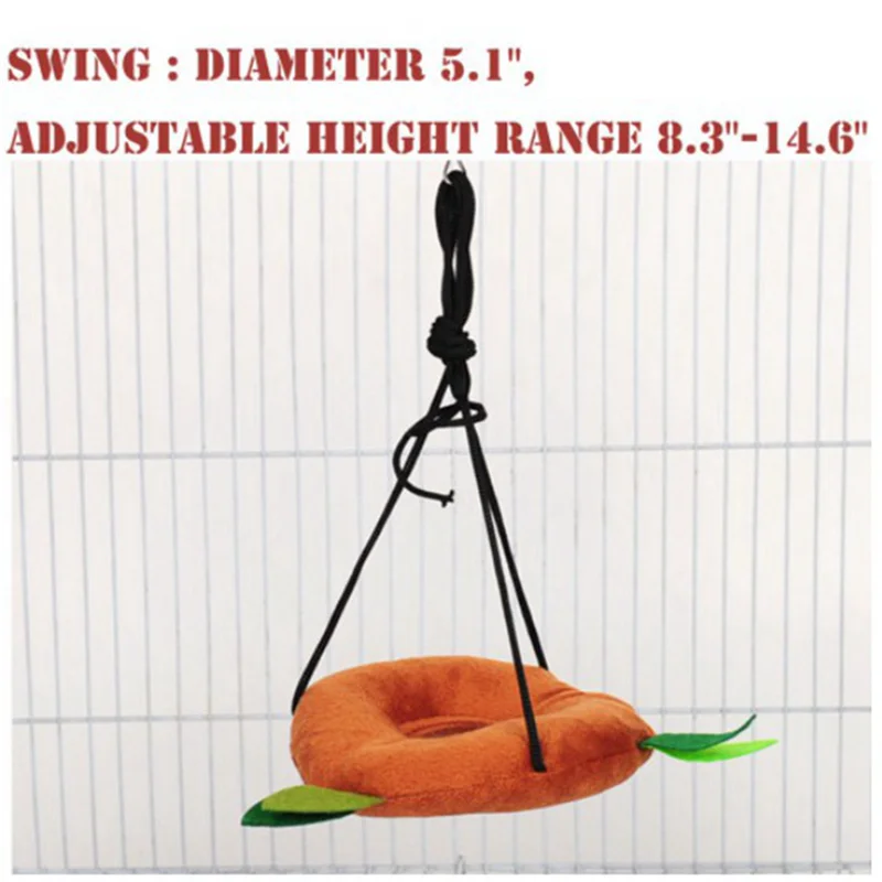 Hot Sale-10Pcs الهامستر السكر طائرة شراعية معلقة قفص الملحقات مجموعة ورقة الخشب تصميم أرجوحة الحيوانات الصغيرة قناة حبل سوينغ #3