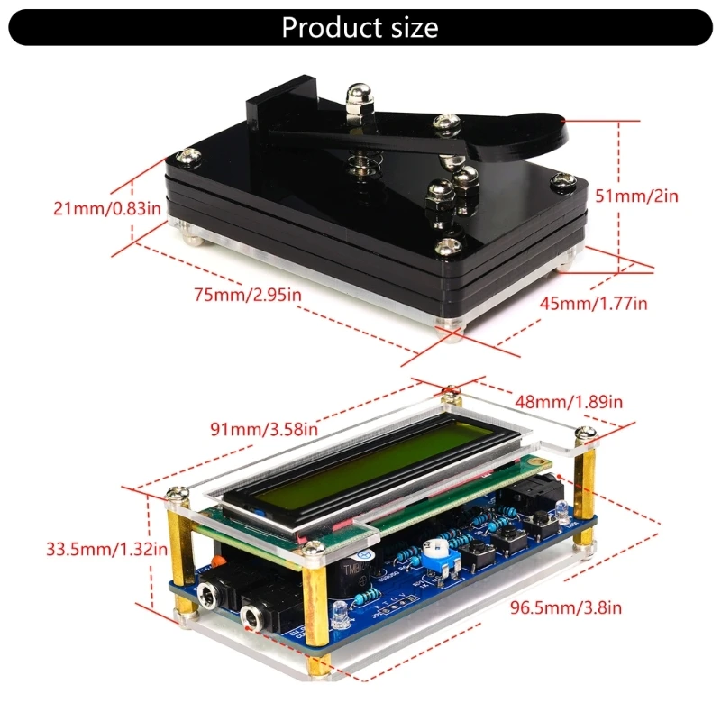 Y1UB Kompleksowy zestaw ćwiczeń dekoderami alfabetu Morse'a dla studentów i entuzjastów radia ze wskaźnikami LED i modułowymi