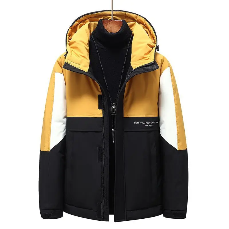 New Winter Men Hooded Duck Down Coats Multiple Pocket Casual Down Jackets Tooling Parkas Quality Male Outdoor Windproof Jackets