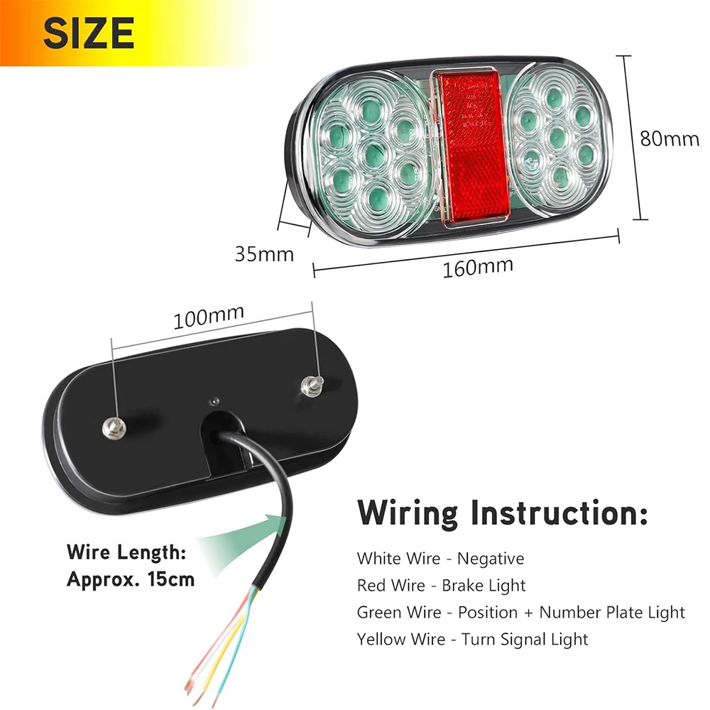 Yuanjoy 2 stücke 12v Anhänger Rücklichter wasserdichtes Bremslicht für LKW Caravan Van Traktor Warnleuchten Zubehör