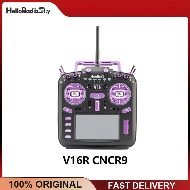 RC Transmitter HelloRadio V16R CNCR9 ELRS 4IN1 Internal Module 4.3 Inch IPS Touch Screen Hall Gimbal for FPV