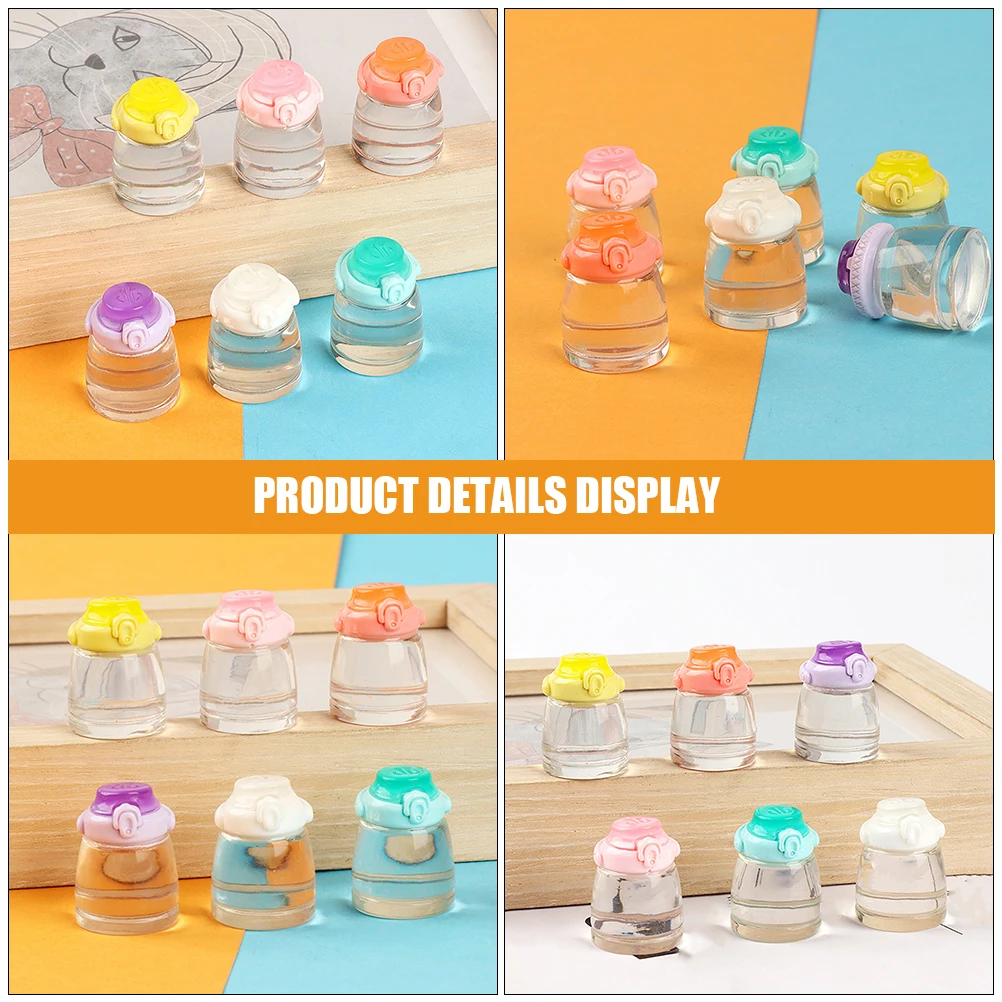 

12 Pcs Water Bottle Simulated Belly Cup Miniature Bottles Toy Set Model Dollhouse Child