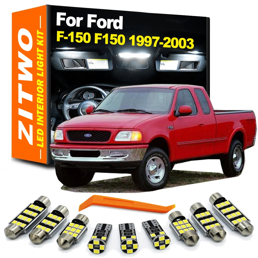 ZITWO 14Pcs Dla Ford F-150 F150 1997 1998 1999 2000 2001 2002 2003 Zestaw oświetlenia LED do czytania mapy wewnętrznej Żarówki samochodowe Akcesoria