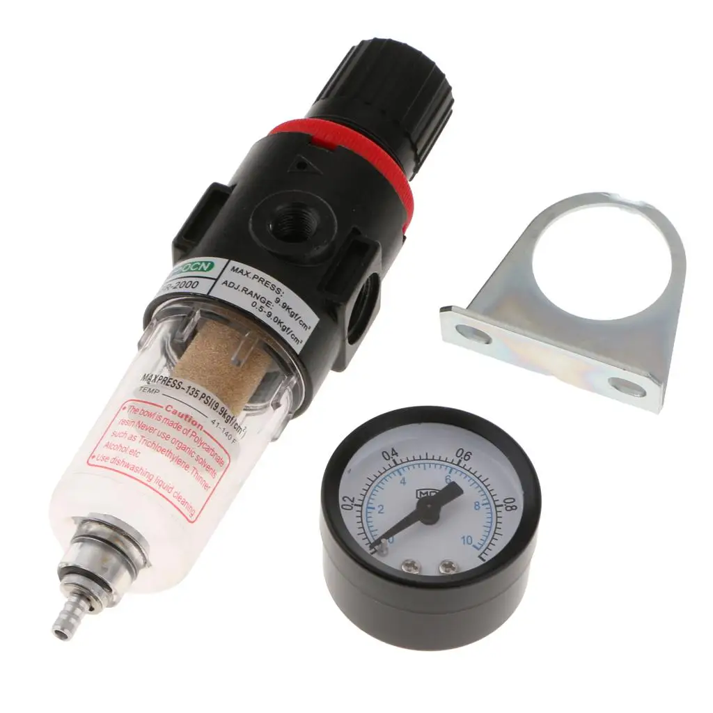 Moisture Separator Compressor Valve Aluminum Air Filter Regulator for Pneumatic Tool and Air Line