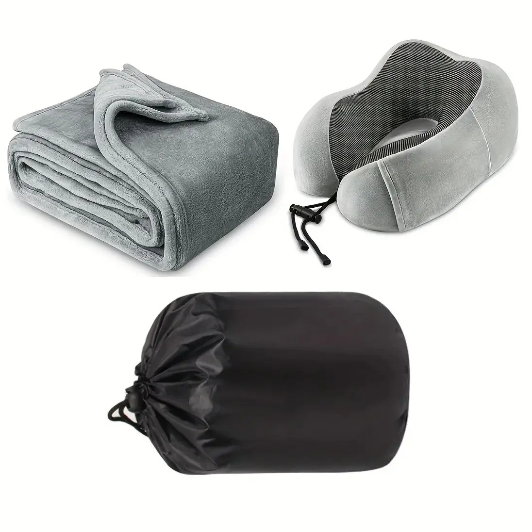 Travel Blanket and Pillow- Premium Soft Airplane Blanket with Durable Travel Bag