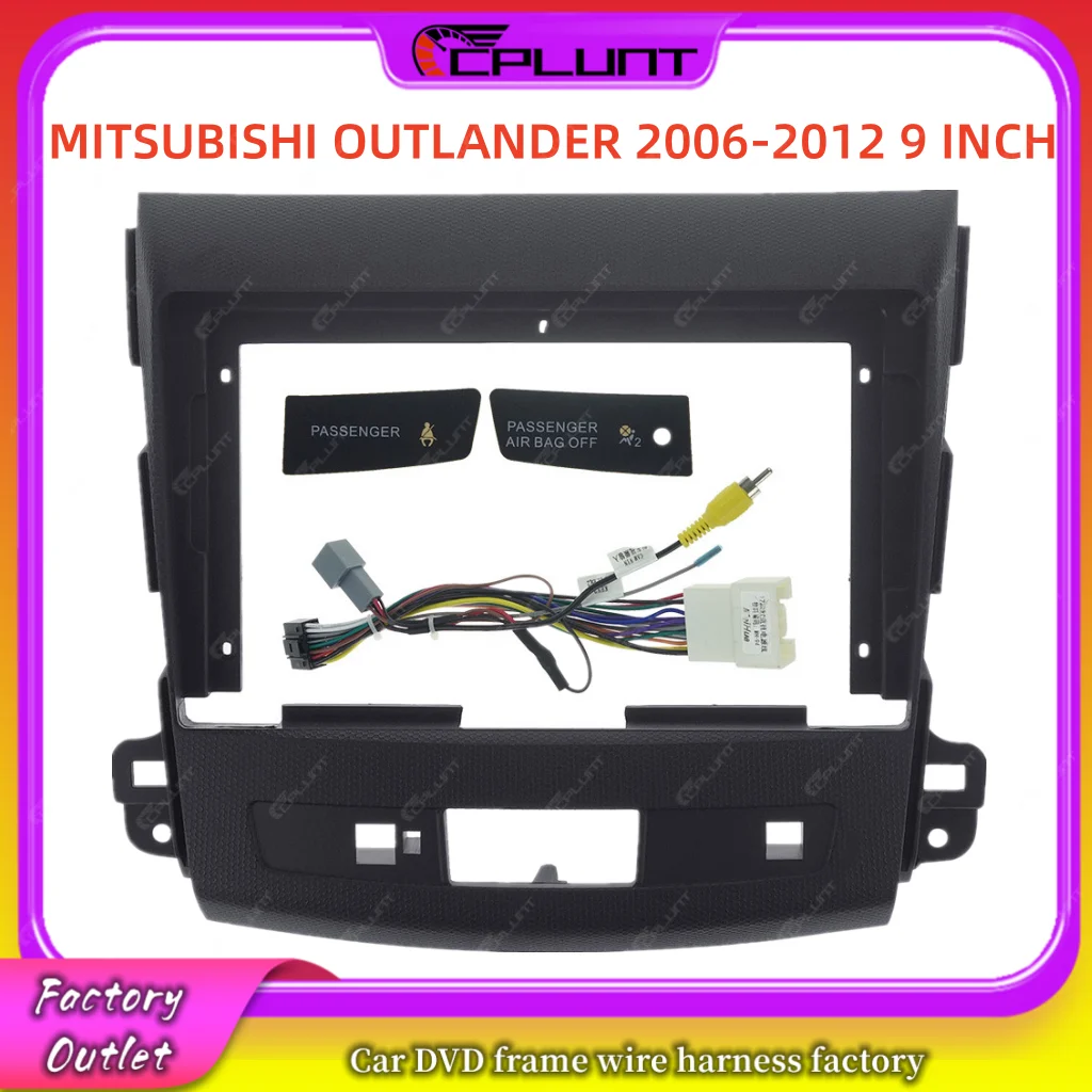 

2 Din Car Stereo Radio Frame Fascia Adapter For MITSUBISHI OUTLANDER 2006-2012 9 INCH Android DVD Dash Fitting Panel Kit