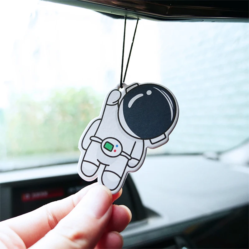 Car Fragrance Piece Cute Astronaut Cartoon Creative Air Freshener Perfume Rearview Mirror Ornament Hanging Auto perfume Decor