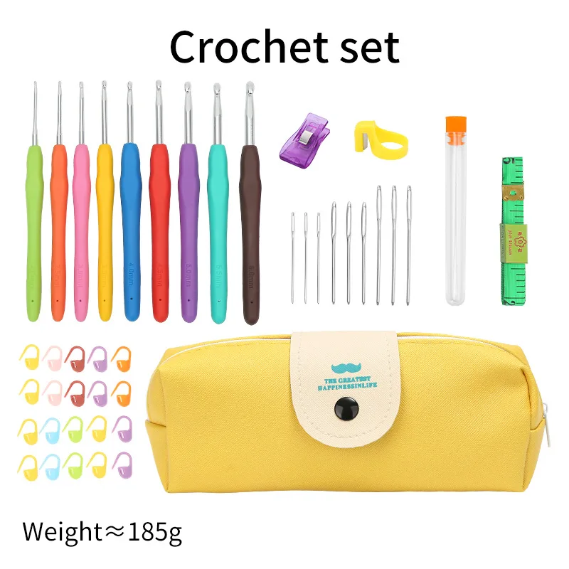 Hot Sale DIY Material Tool Aluminum Crochet Hook Set Knitting Needle Kit for Hand Knitting