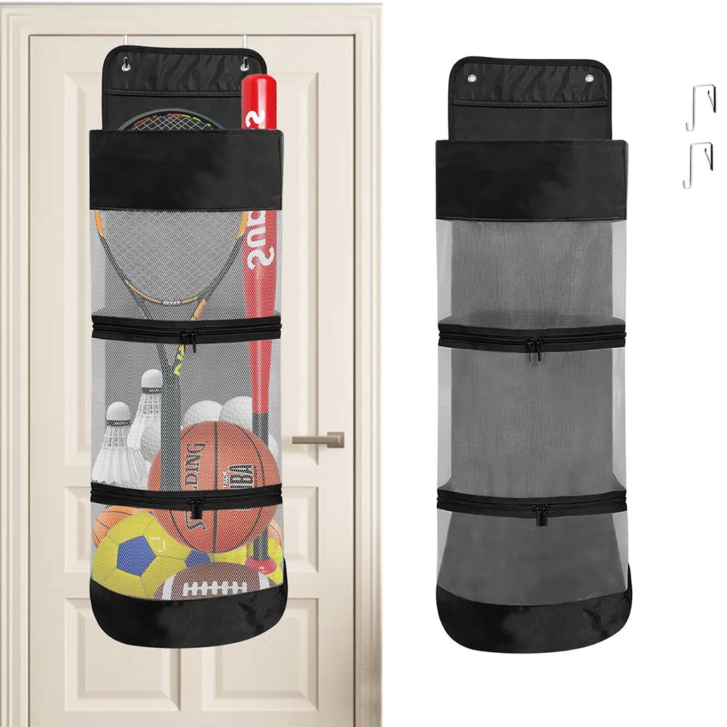 Hängende Basketballtasche zum Aufbewahren von Bällen. Sparen Sie Platz im Raum, die in der Spielzeugaufbewahrung ermöglichen
