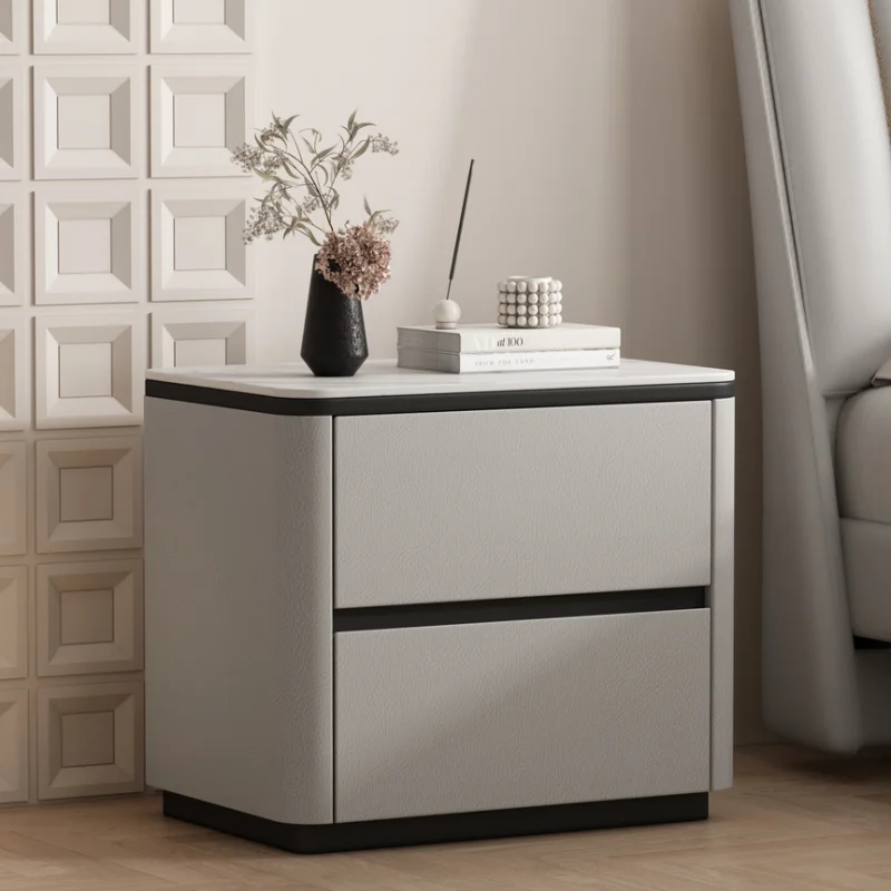 

Beauty Creative Nightstand Storage Exquisite Aesthetic Minimalist Night Tables European Style Mesa De Cama Bedroom Furnitures
