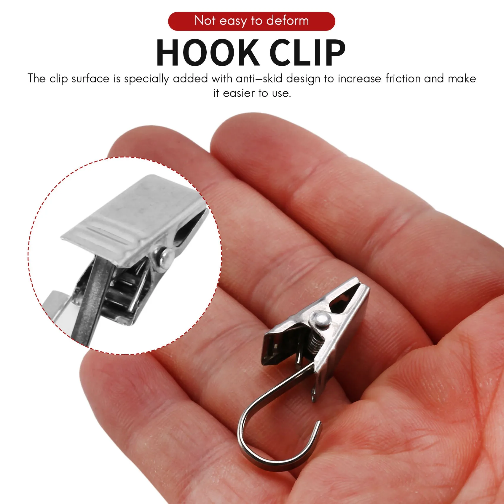 

50PCS Stainless Steel Hooks Clip Rings Metal for Photos, DIY Crafts