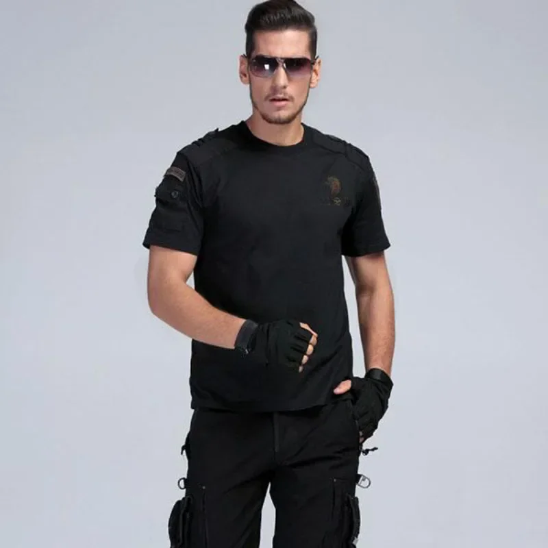 2024 Allied Special Outdoor Training Field Casual Cotton Round Neck Tactical Air Force Assault Team Short Sleeve T-shirt