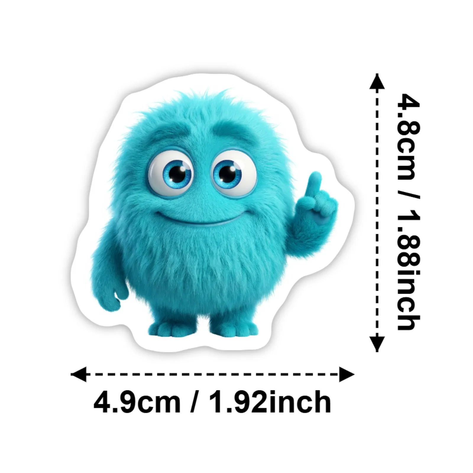 50Pcs Fun Fuzzy Style Monster Decorative Stickers, Cute Mood Expression Stickers for Journal, Scrapbook, Water Bottle, Luggage,
