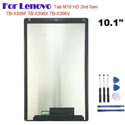 AAA+ LCD Display For Lenovo Tab M10 HD 2nd Gen TB-X306F TB-X306X TB-X306 10.1'' LCD +Touch Screen Digitizer Glass Assembly