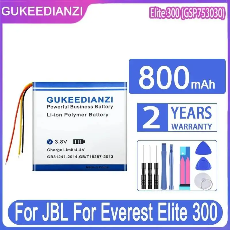

Аккумулятор для беспроводных наушников JBL E45BT, Everest Elite 300, E55BT, GSP753030, Safe 800 мАч, долговечный