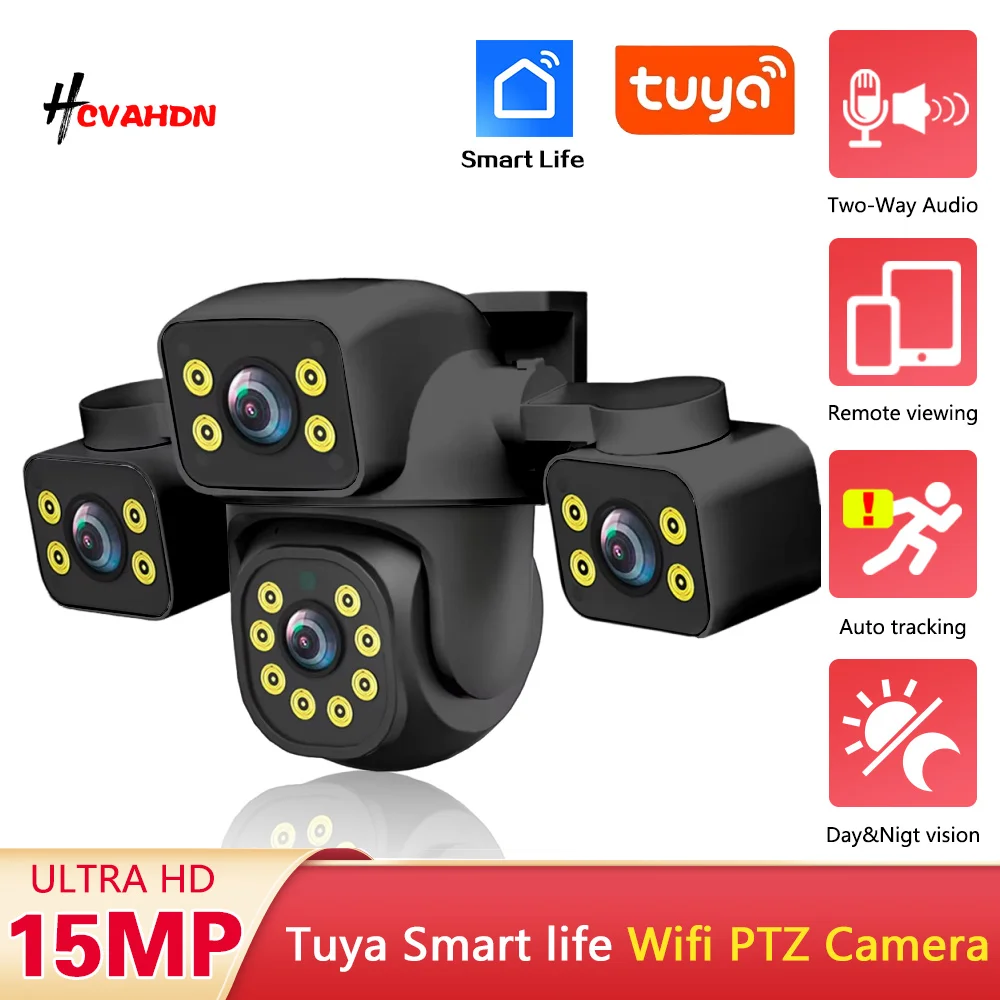 

Tuya Smart 3 Lens Video Surveillance Camera 4K Wifi Network CCTV Camera Outdoor Waterproof Wireless PTZ Security Cam Smart Life