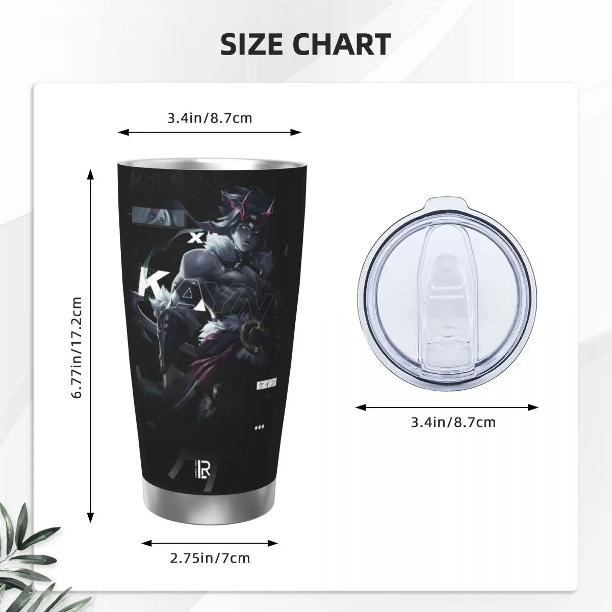 Kayn LOL League Of Legends Game Stainless Steel Tumbler Vacuum Insulated Mug Thermal Cold Cups Straws With Lid 20oz