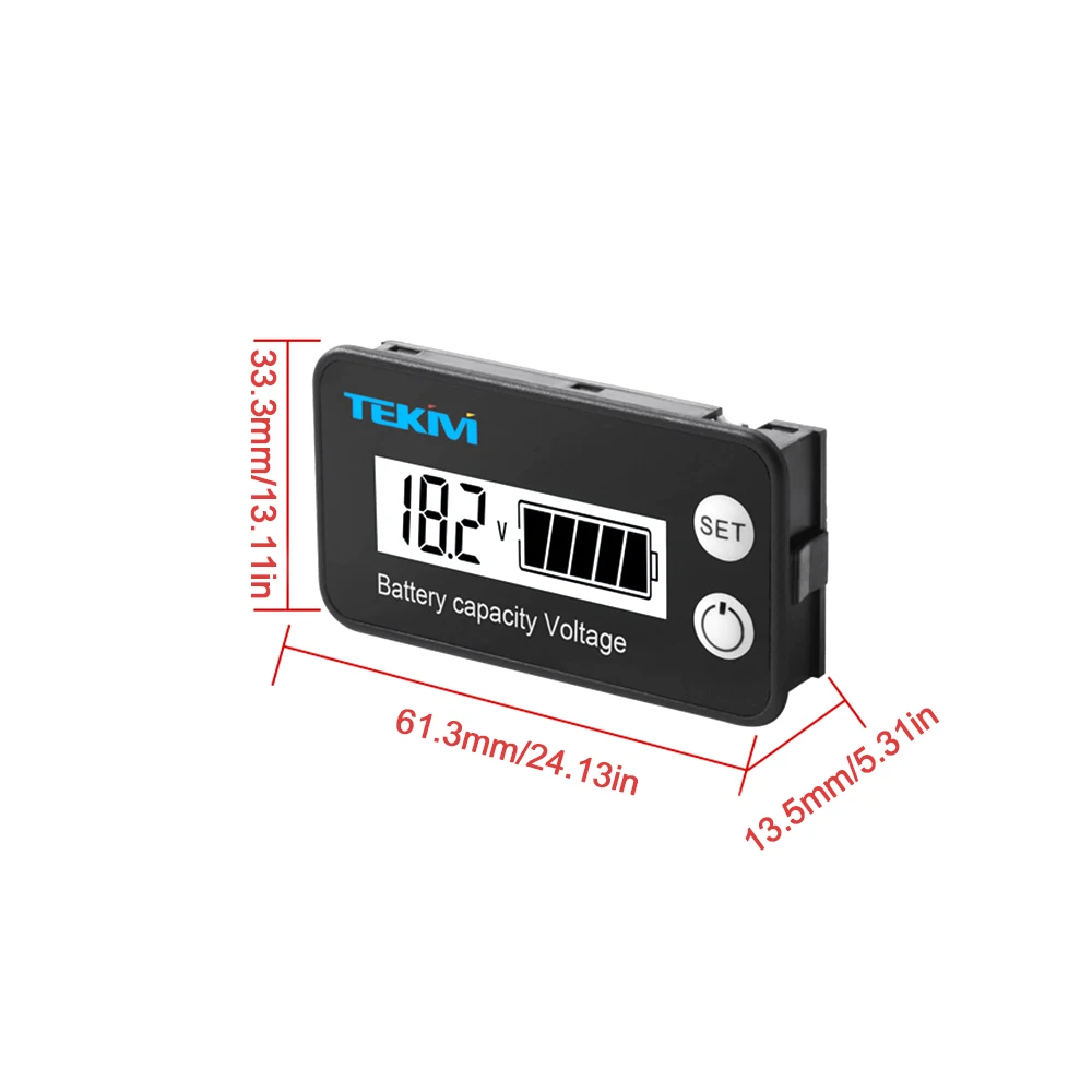 12V 24V 48V DC Battery Capacity Voltmeter Indicator Power Meter for Lithium Batteries Lead-acid Batteries Percentage Capacity