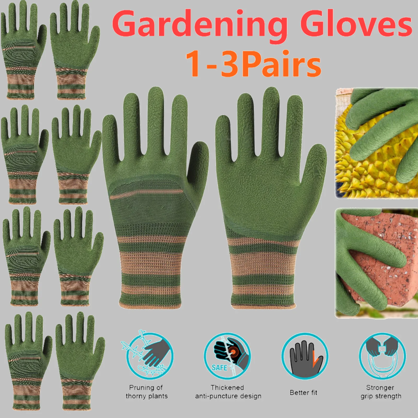 1-3Pair Gardening Gloves Thorn Proof Rose Pruning Garden Glove Breathable Protection Waterproof Work Garden Gloves for Women/Men
