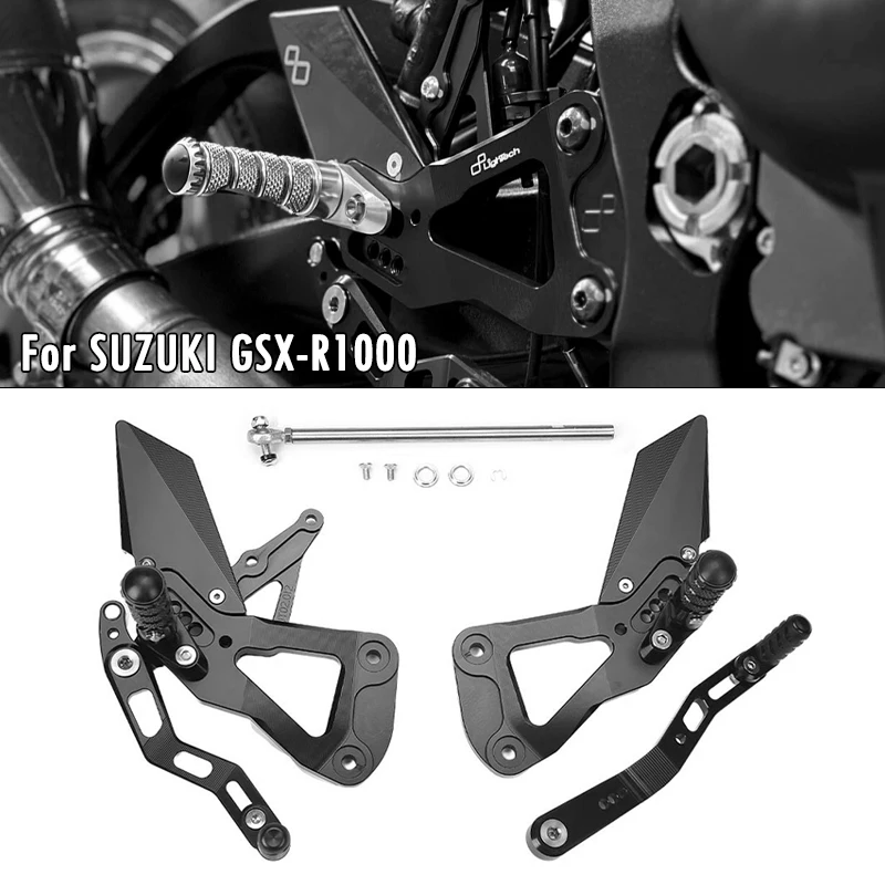 For SUZUKI GSXR GSX-R 1000 GSXR1000 GSX-R1000 17-26 Motorcycle Adjustable Rearsets FootPegs Heighten Pedal Shift Lever Brake Kit