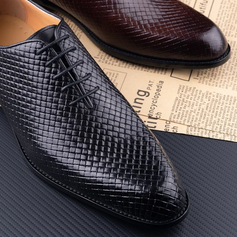 Luxury Shoes for Men 2023 Oxford Genuine Leather Shoes New Model Formal Lace Up Dress Wedding Office Business Shoes for Men