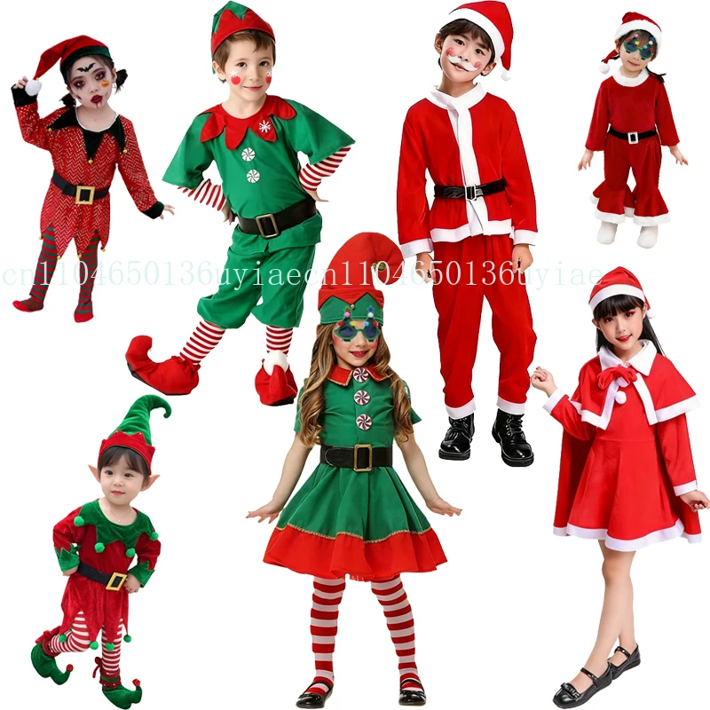 

Christmas Kids Clothes Girl's Cosplay Dress Boys and Girls Carnival Party Clothes Children's New Year Costume Xmas Suit Gift