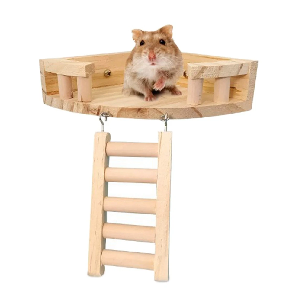 ของเล่นหนูแฮมสเตอร์สัตว์เล็กปีนเขาบันไดไม้ของเล่นอุปกรณ์เสริมสำหรับ Hamsters Gerbils หนูสัตว์เลี้ยงขนาดเล็กปีนเขาของเล่น