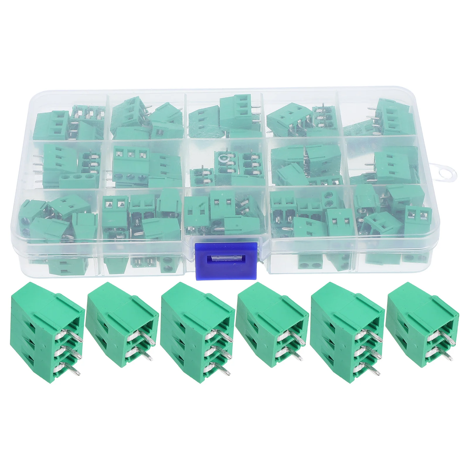 

80Pcs Screw Terminal Block Connector Threaded Lock Secure Electrical Wire Terminal for Pcb Wiring Applications
