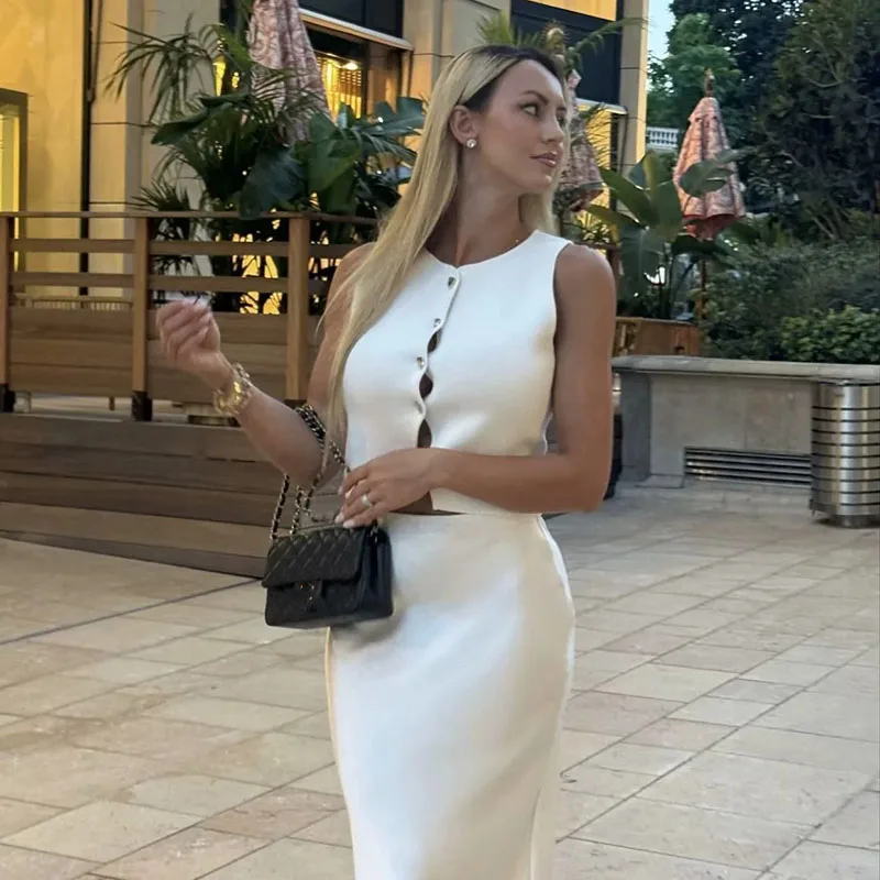 2023 neue Pullover Weste für Weibliche Sommer Ärmellose Abgeschnitten Gestrickte Westen Frau Einfarbig Grundlegende Dünne Streetwear Y2K Tanks Tops