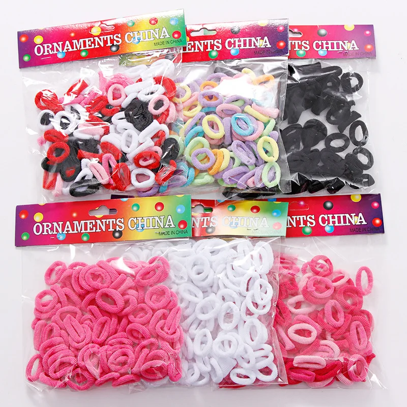 100PCS/Set 1.5cm Colorful Small Ring Elastic Hair Bands Hair Accessories Girls Cute Rubber Band Gum For Hair Scrunchies Headband