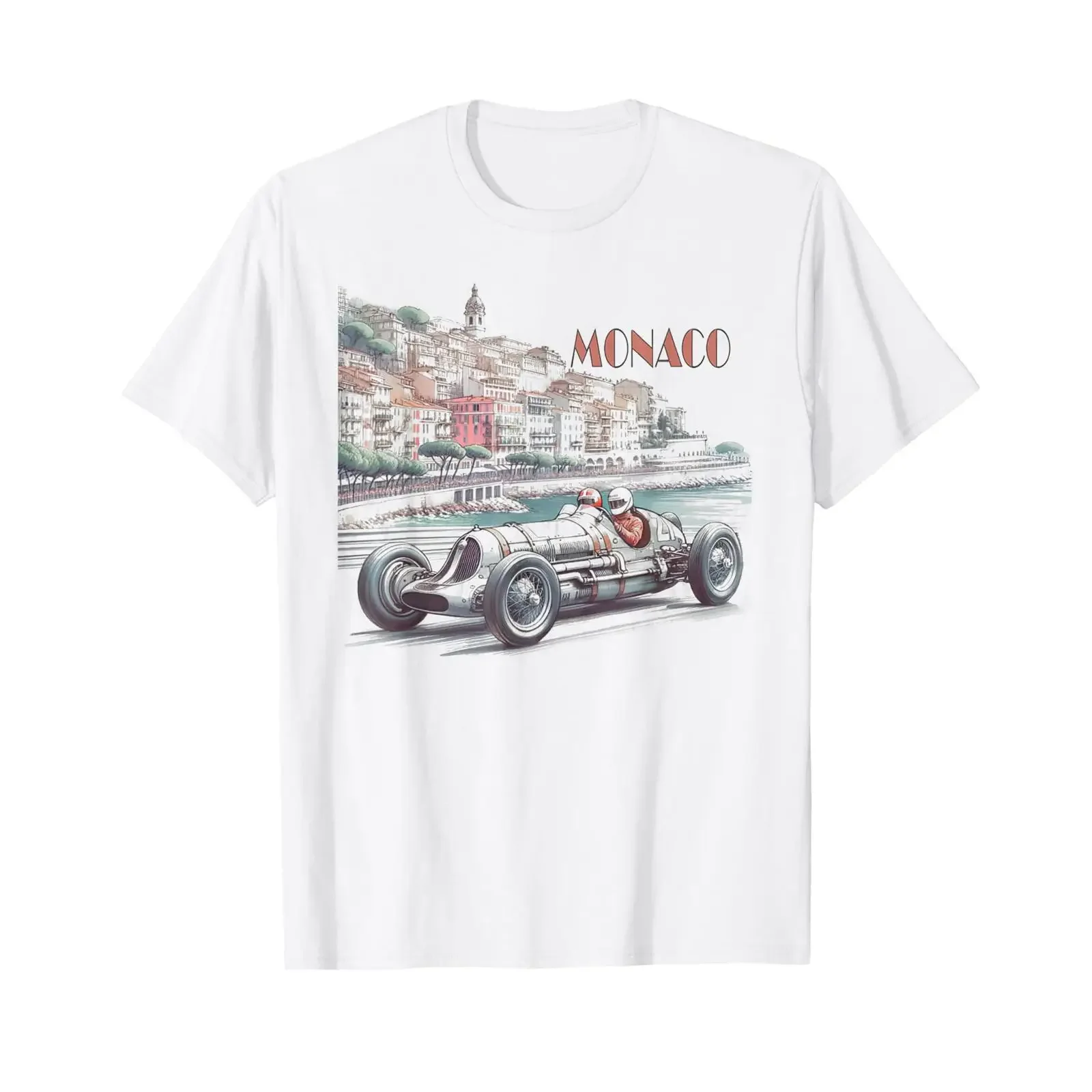 Vintage Monaco 1937 Racer Race Car Retro T Shirt vintage Washed graphic Unisex streetwear Stretched homme Casual Soft