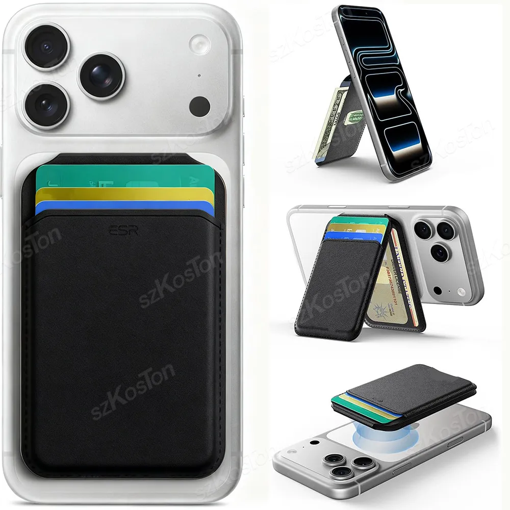 

Регулируемая скрытая подставка для магнитного кожаного телефона, кошелька, держателя для карт MagSafe для iPhone, карманный чехол серии 17/16/15/14