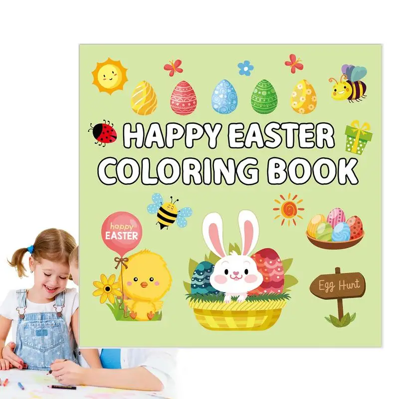 Cartoon Coloring Book Cute Easy Game Book Easter Coloring Book Stress Relief Adult Cartooning 40Pages Bold Drawing Book For