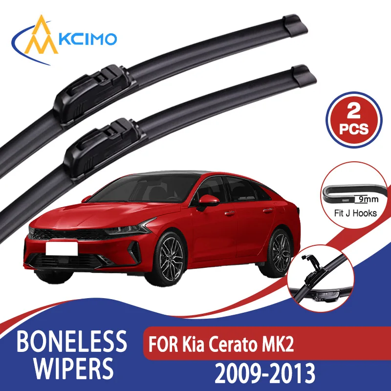 

For Kia Cerato MK2 2009-2013 Car Wiper U-type Soft Rubber Boneless Wiper HD Quiet Durable Automotive Wiper 24"+20"