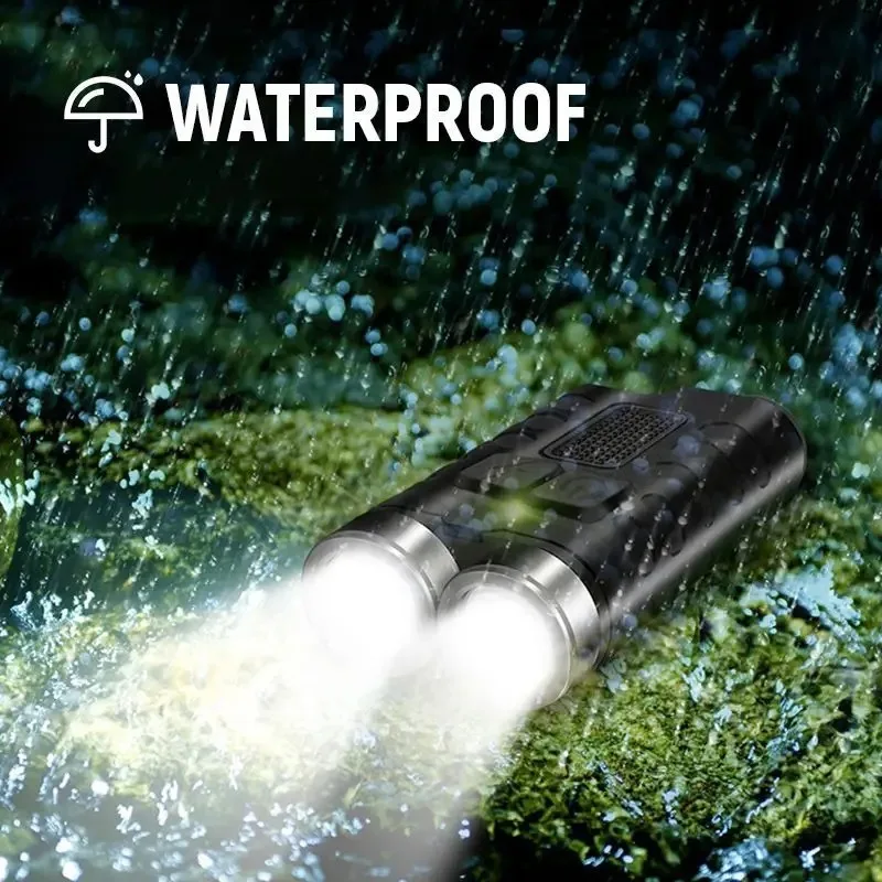 LCS V3 EDC Keychain Flashlight 900LM Portable LED Work Light Type-C Rechargeable Mini Multi-functional Torch UV Emergency Light