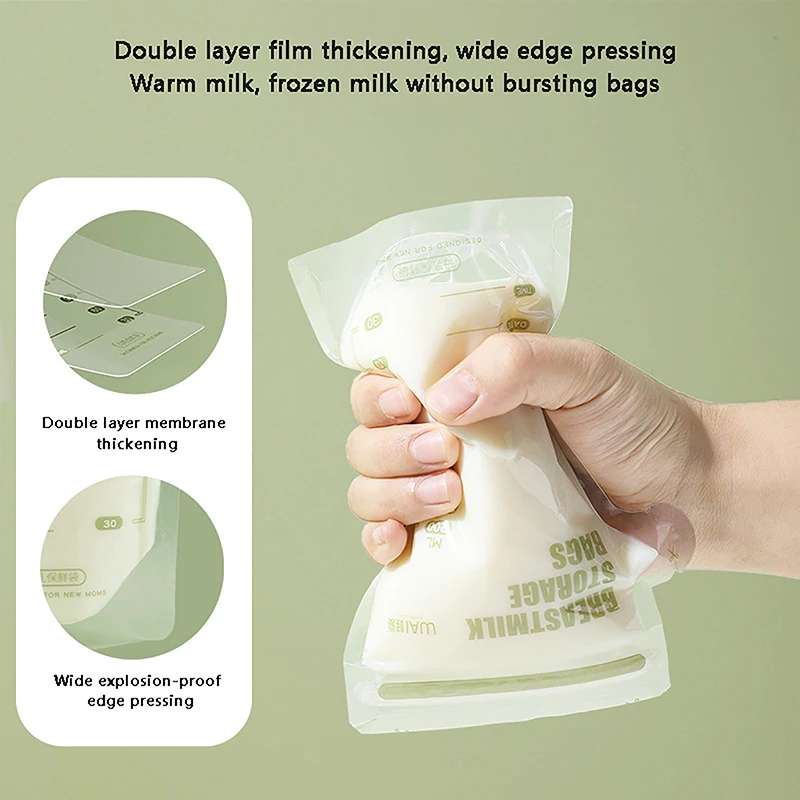 30PCS BreastmilkStorage Bags BPA Free 200ML Disposable Breastmilk Feeding Baby Food Storage Freezer Bags For Infant Newborn