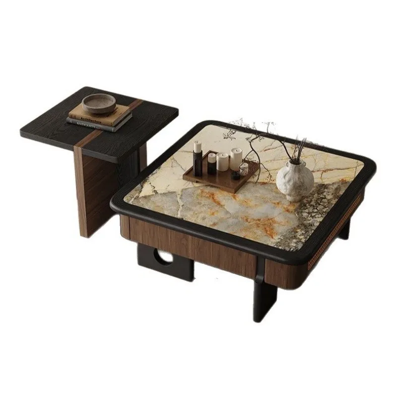 Coffee table living room household small apartment storage table creative rattan coffee table combination y