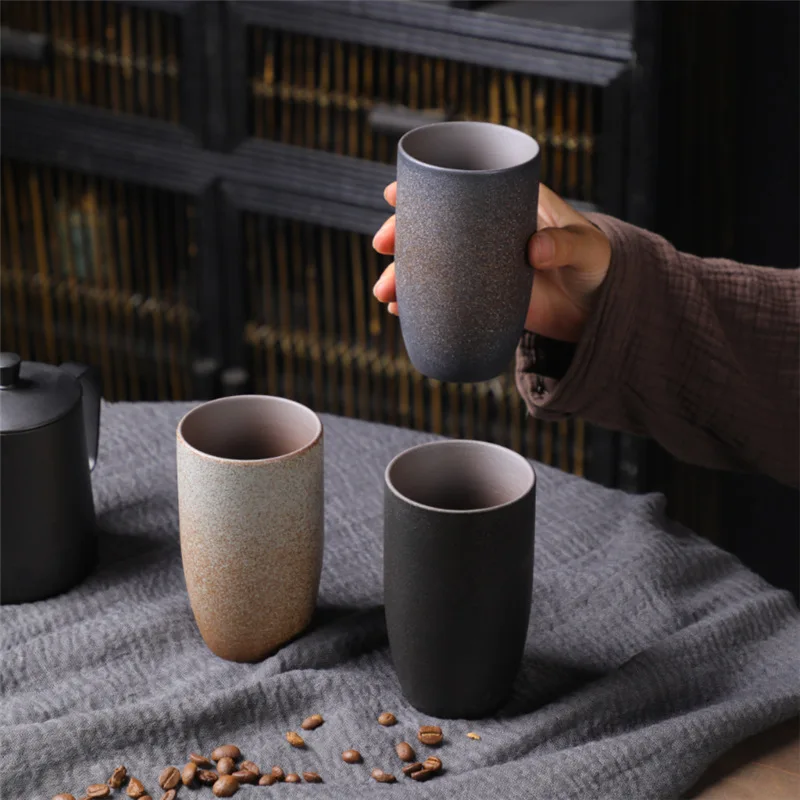 Retro Coffee Mugs Dark Iron Rust Color Coarse Ceramic Mug 200ml